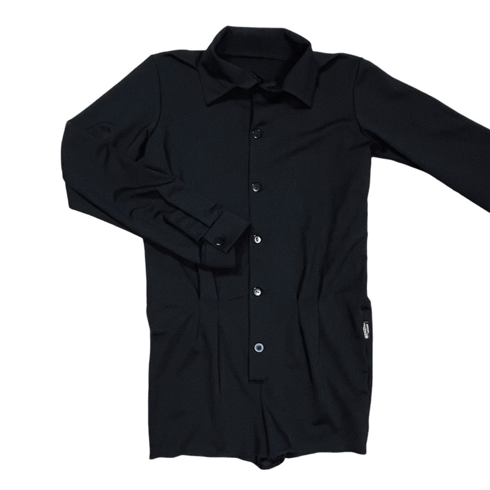 Talisman Boys Black Dance Front Button Collared Shirt Size 44